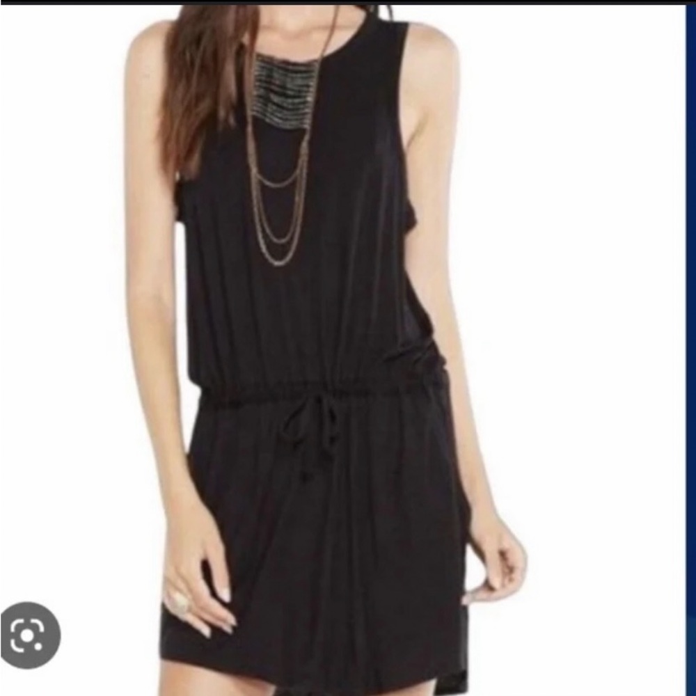 Chaser Deconstructed Sleeveless Cutout  Drawstring Waist Dress with Pockets